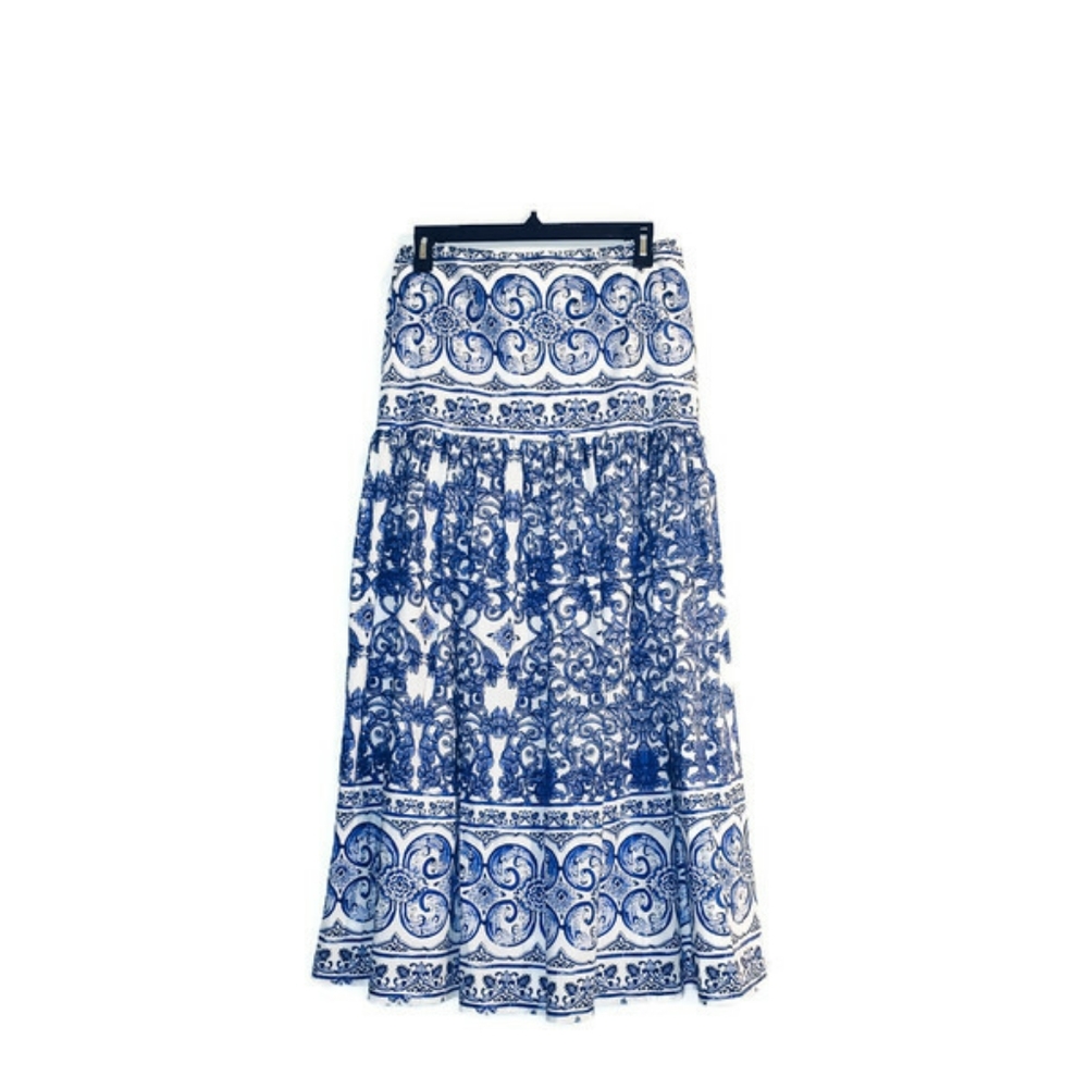 Antonio Melani blue & ivory skirt